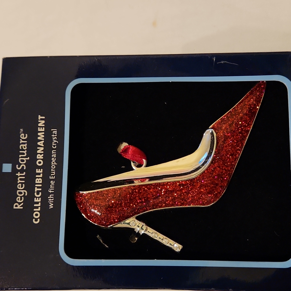 Collectible holiday ornament for your shoe lover with fine European  crystals